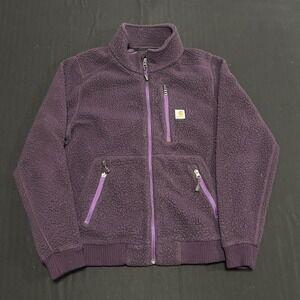 Carhartt Jacket Womens Relaxed Purple Sherpa Fleece Fit Full Zip Size Large